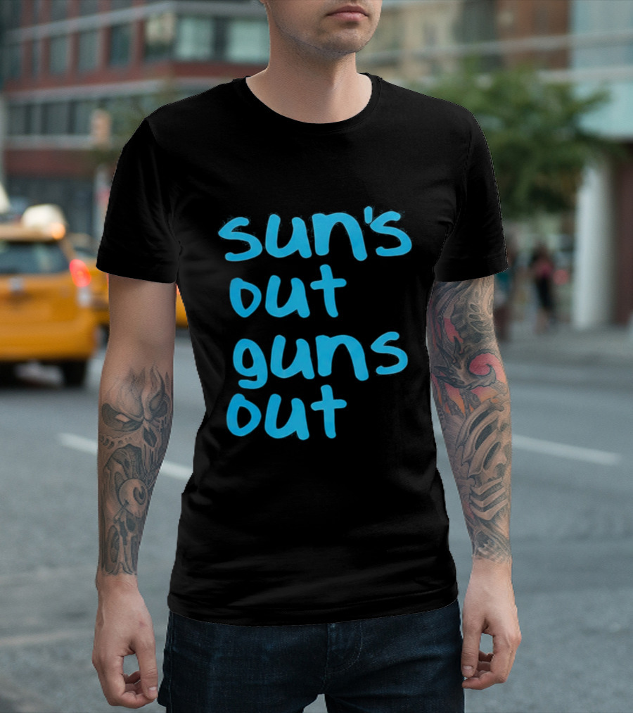 Sun's Out Guns Out Channing Tatum Blue T-Shirt