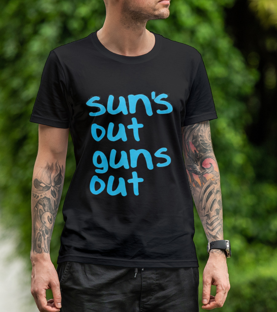 Sun's Out Guns Out Channing Tatum Blue T-Shirt