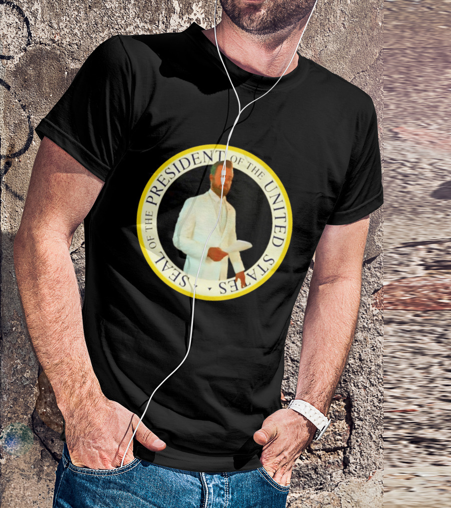 Seal Of The President Of The United States Justin Theroux In White Suit T-Shirt