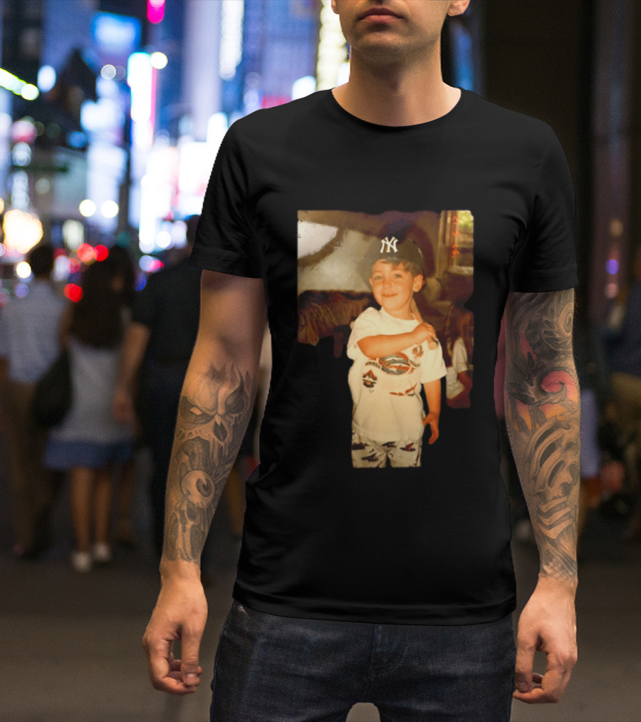 Cody Bellinger Young Yankee Fan Childhood Photo New York Yankees Cap T-Shirt