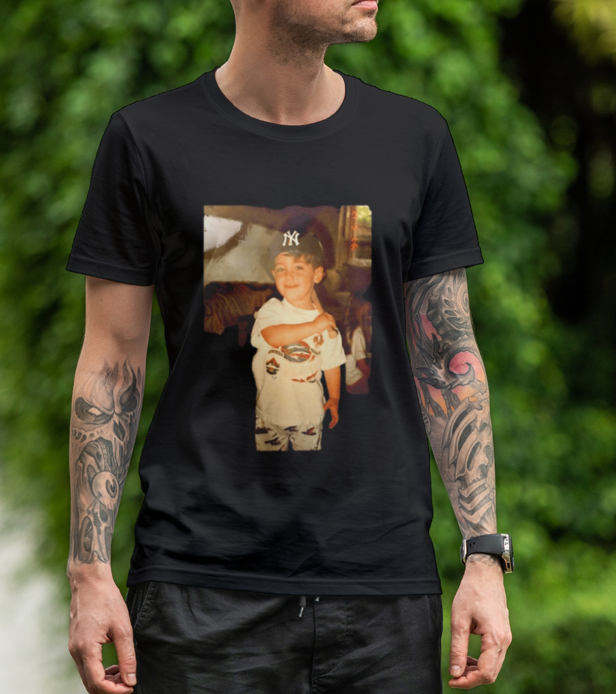 Cody Bellinger Young Yankee Fan Childhood Photo New York Yankees Cap T-Shirt