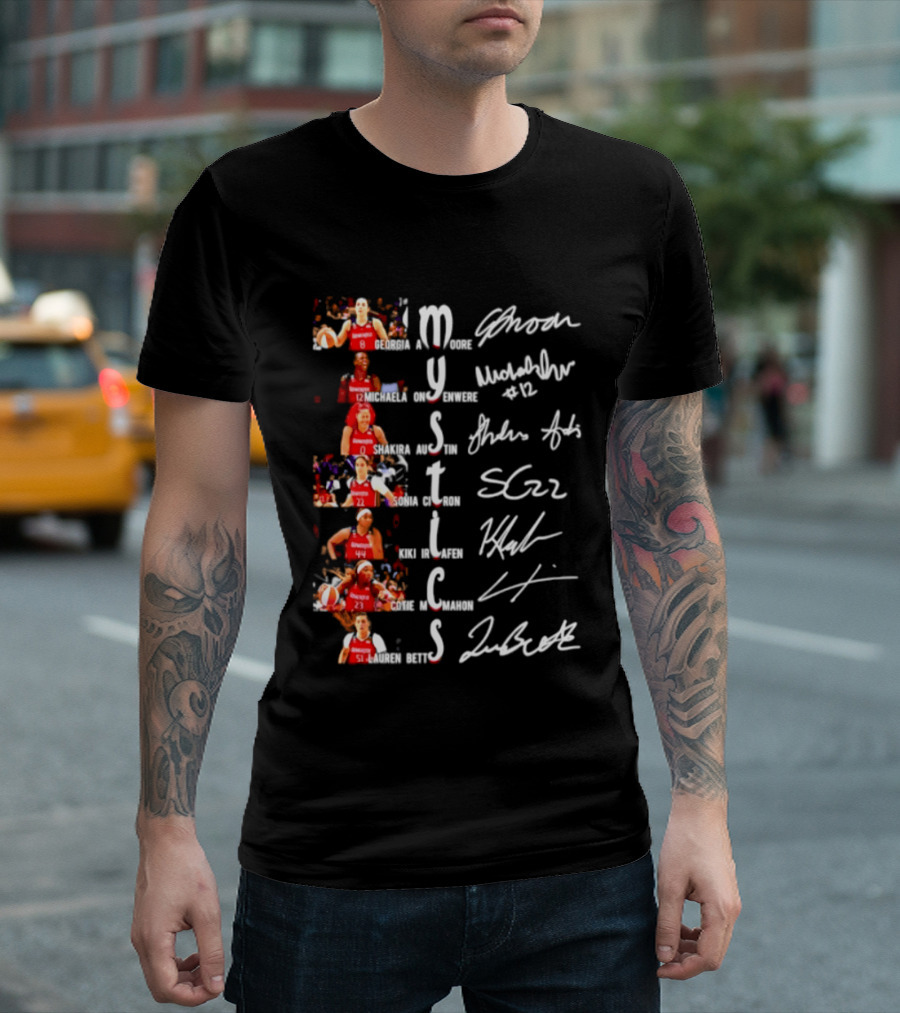 Washington Mystics Amoore Onyenwere Austin Citron Irjafen Mcmahon Betts Signatures Basketball Team Players T-Shirt