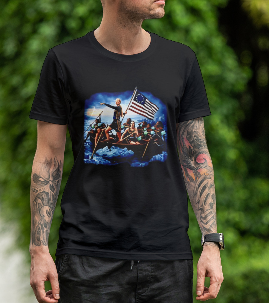 Sophie Cunningham Caitlin Clark Historical Crossover Crossing The Delaware Basketball T-Shirt