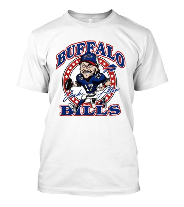 Buffalo Bills Josh Allen Caricature Player Signature 17 T-Shirt