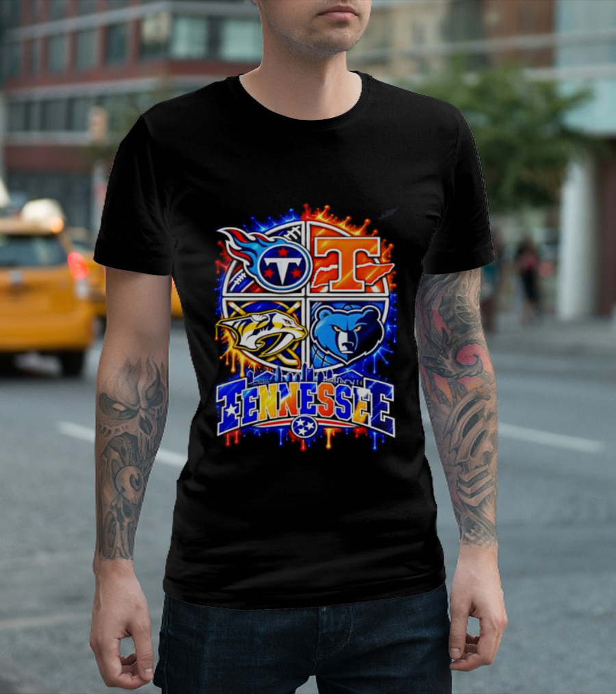 Tennessee Titans Volunteers Predators Grizzlies Sports Skyline T-Shirt