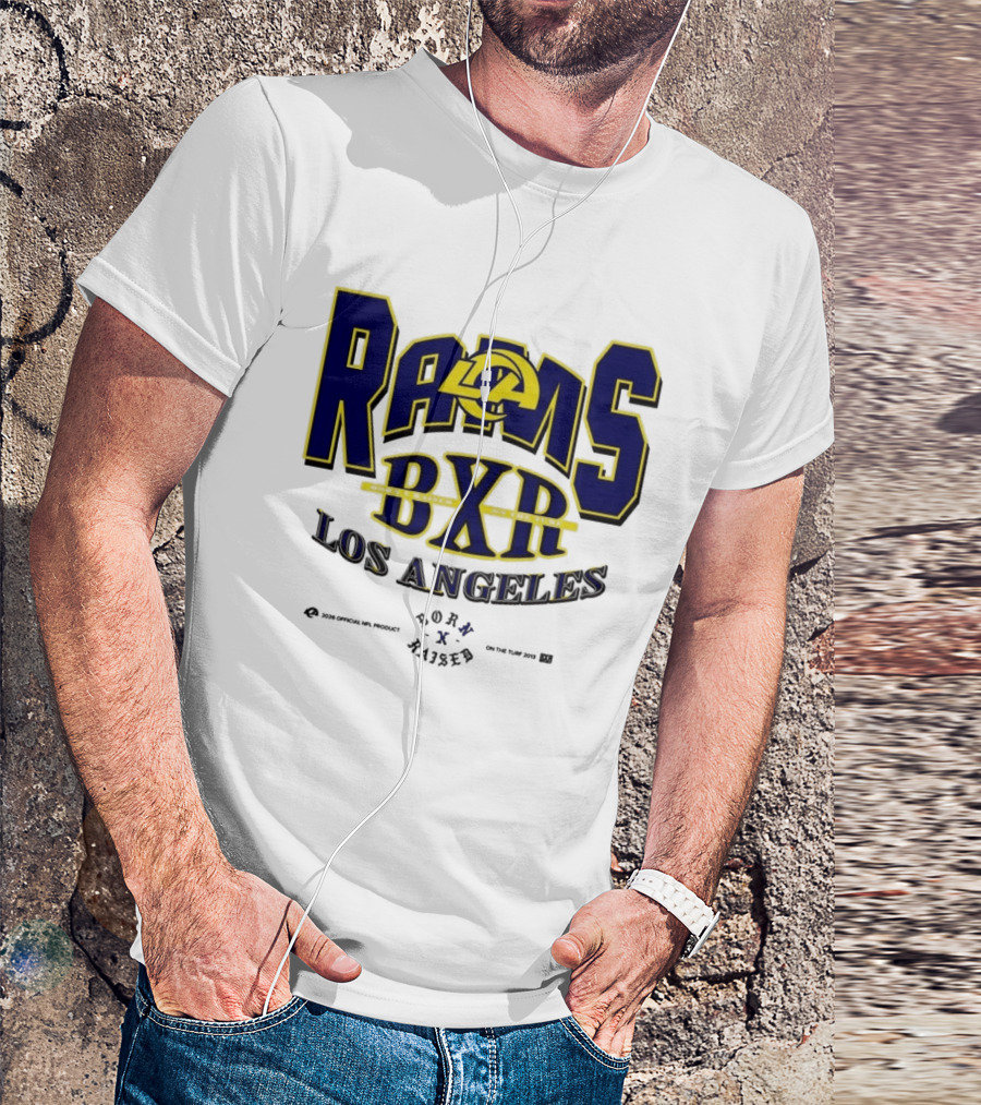 Los Angeles Rams BXR Born X Raised On The Turf 2026 Product White T-Shirt