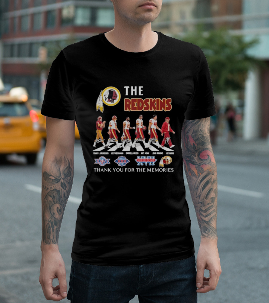 The Redskins Legends Abbey Road Thank You For The Memories Super Bowl Seasons T-Shirt