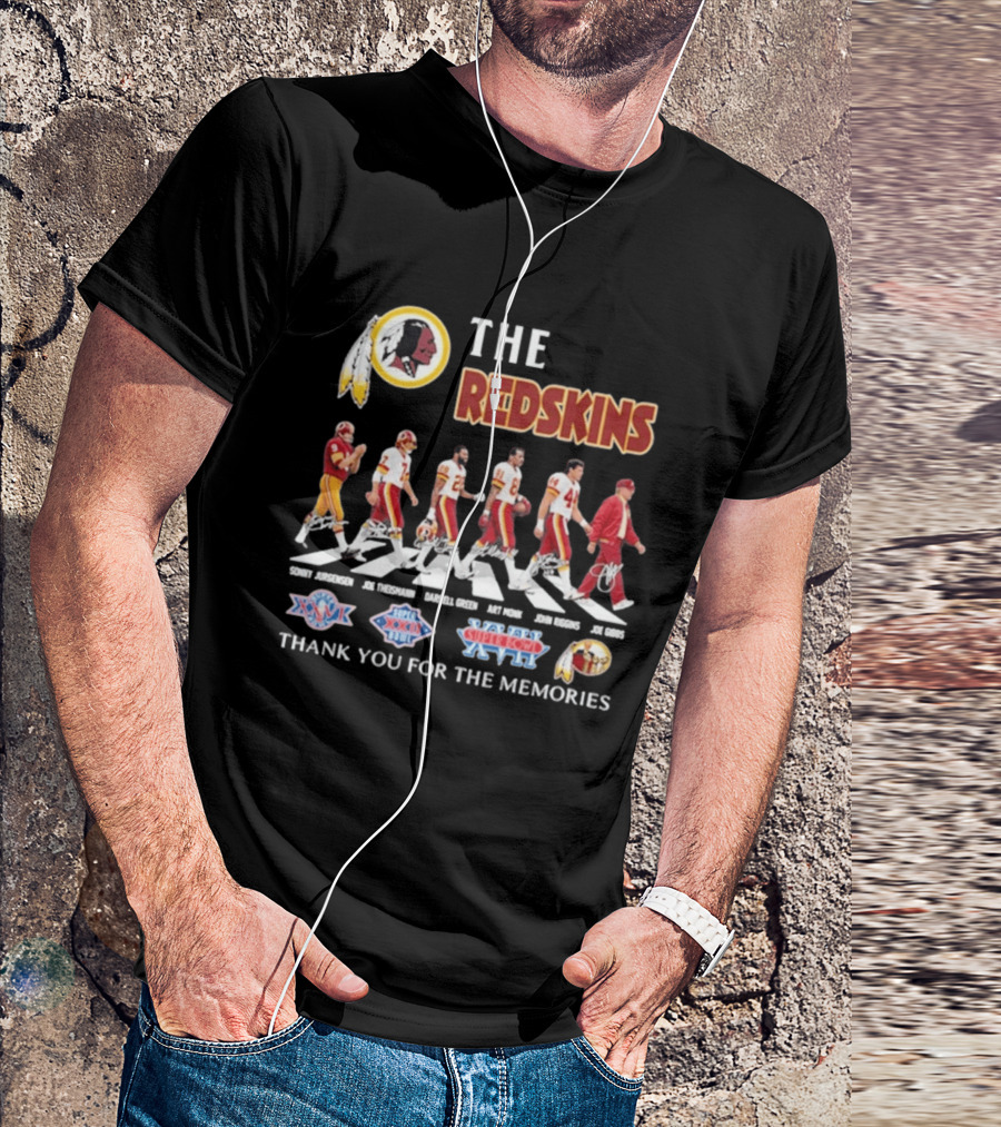 The Redskins Legends Abbey Road Thank You For The Memories Super Bowl Seasons T-Shirt