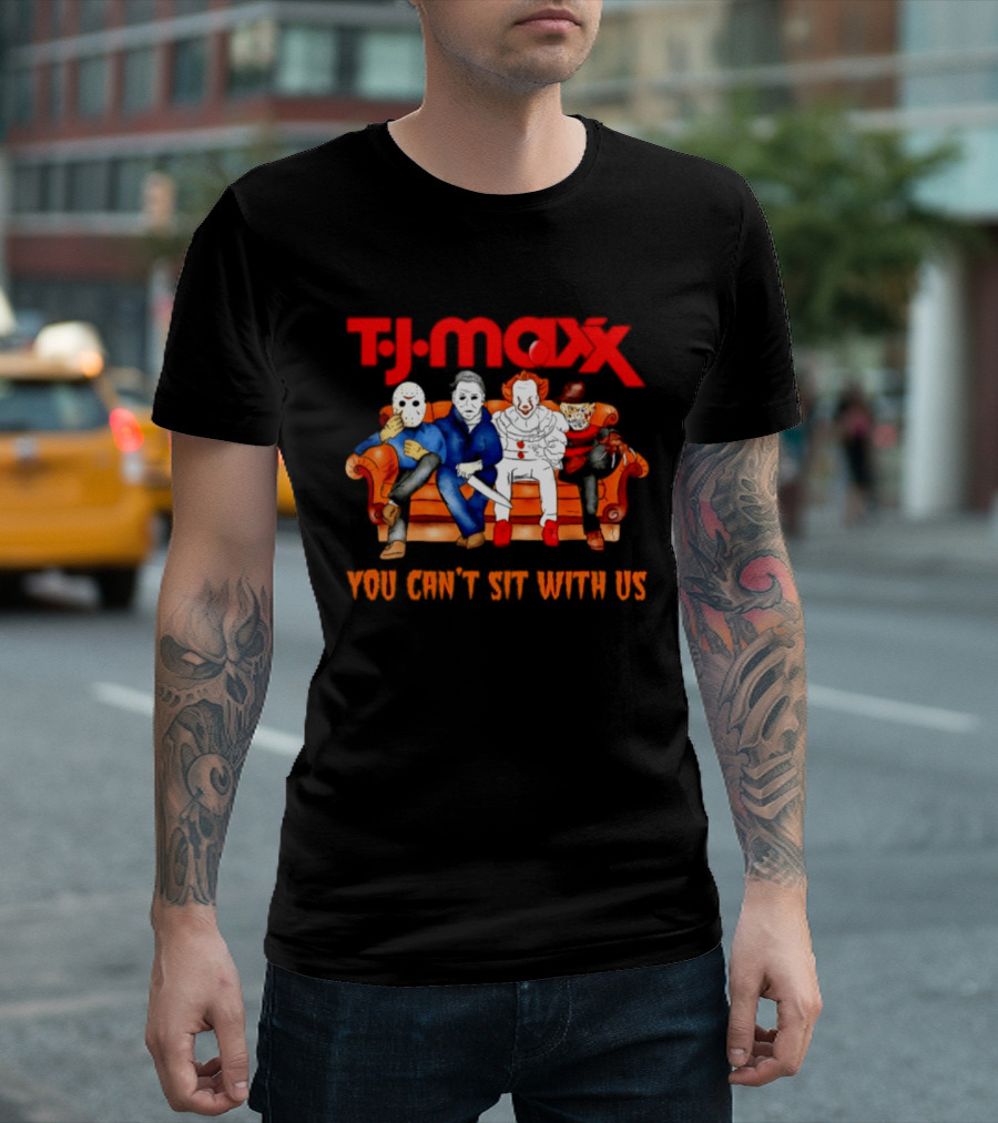 TJ Maxx Horror Movie Friends Halloween 2026 You Can't Sit With Us T-Shirt