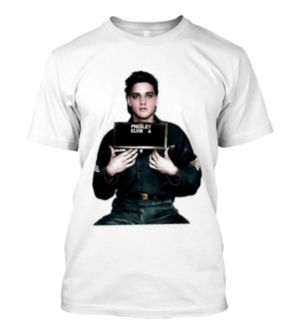 Elvis Presley Army Shot King Of Rock And Roll Iconic Military T-Shirt