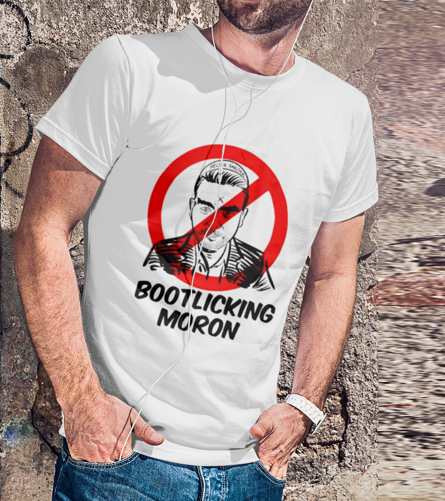 Helter Skelter Bootlicking Moron Red Circle Crossed Out Brian Walsby T-Shirt