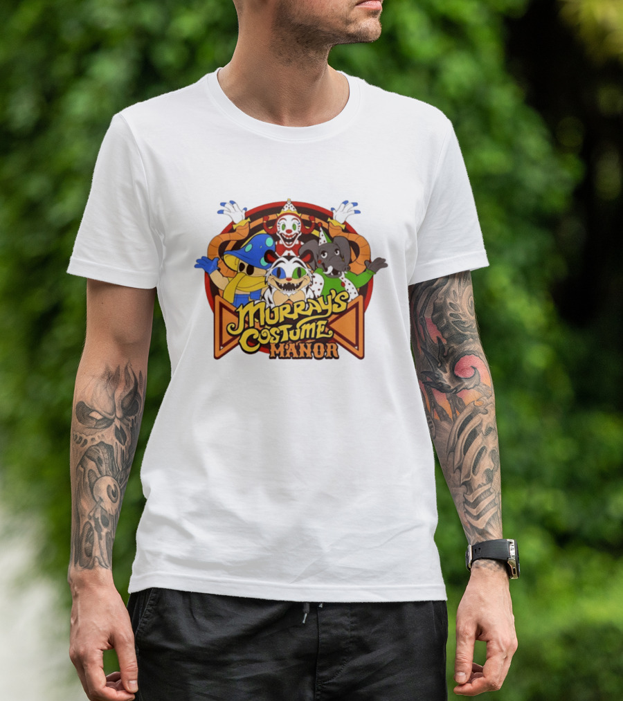HEX X FNaF Secret Of The Mimic 2 Murray's Costume Manor With Clown And Animal Characters T-Shirt