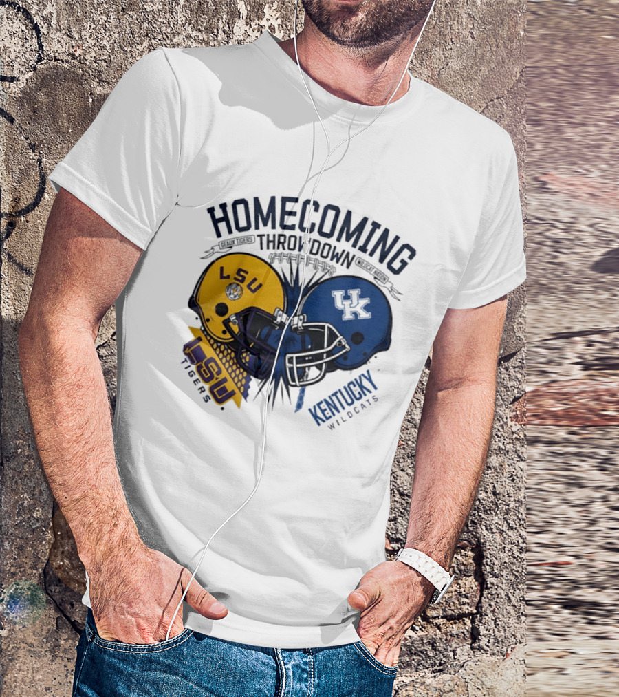LSU Tigers Vs Kentucky Wildcats Football Homecoming Throwdown October 10 2026 Helmet Clash T-Shirt