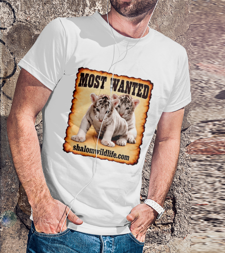 MOST WANTED White Tiger Cubs Shalom Wildlife T-Shirt