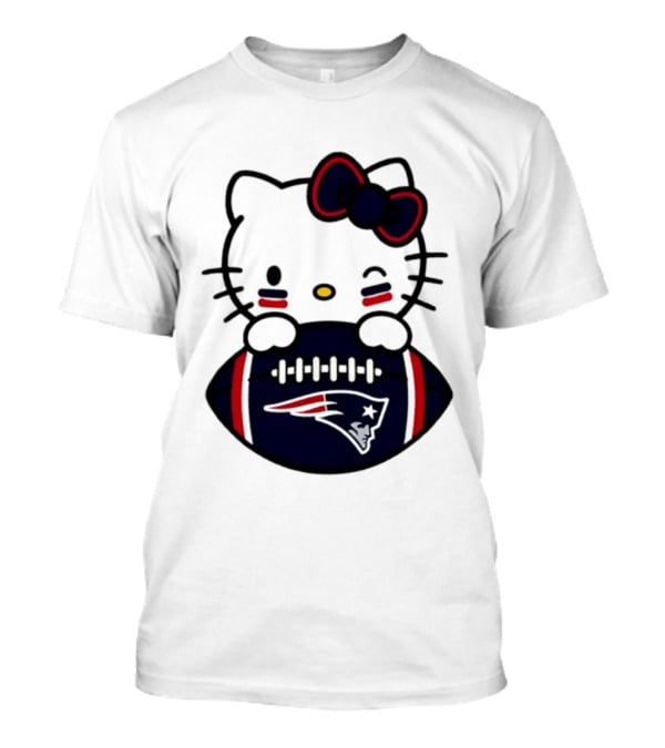 New England Patriots Hello Kitty Collaboration 2026 Football Season T-Shirt