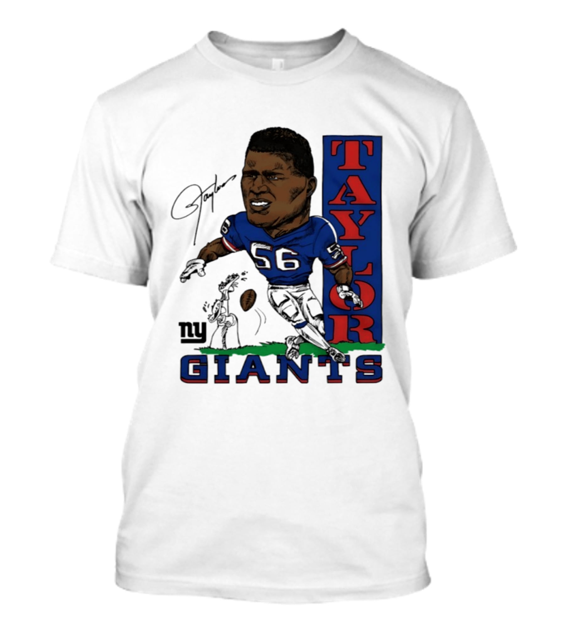 New York Giants Lawrence Taylor 56 Caricature Player T-Shirt