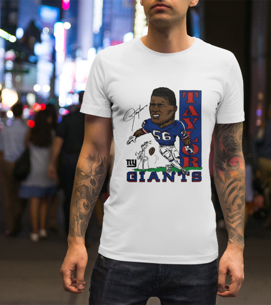 New York Giants Lawrence Taylor 56 Caricature Player T-Shirt