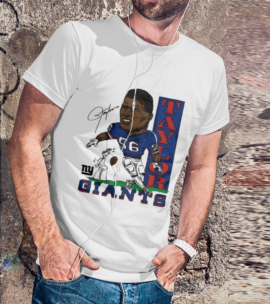 New York Giants Lawrence Taylor 56 Caricature Player T-Shirt