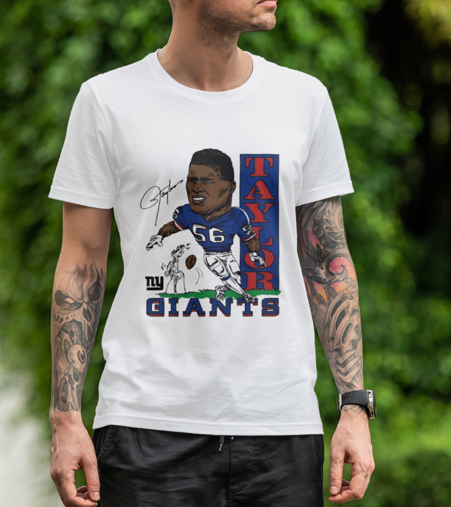 New York Giants Lawrence Taylor 56 Caricature Player T-Shirt