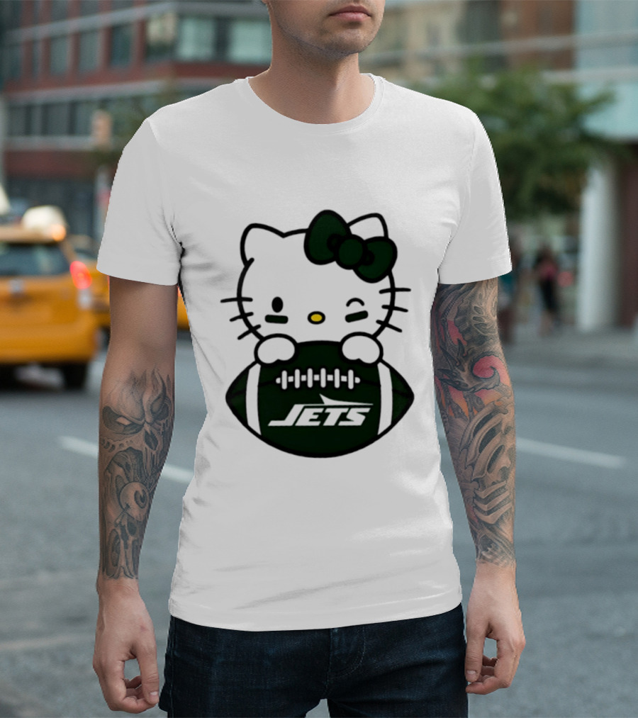 New York Jets Hello Kitty Football 2026 Season Collaboration T-Shirt
