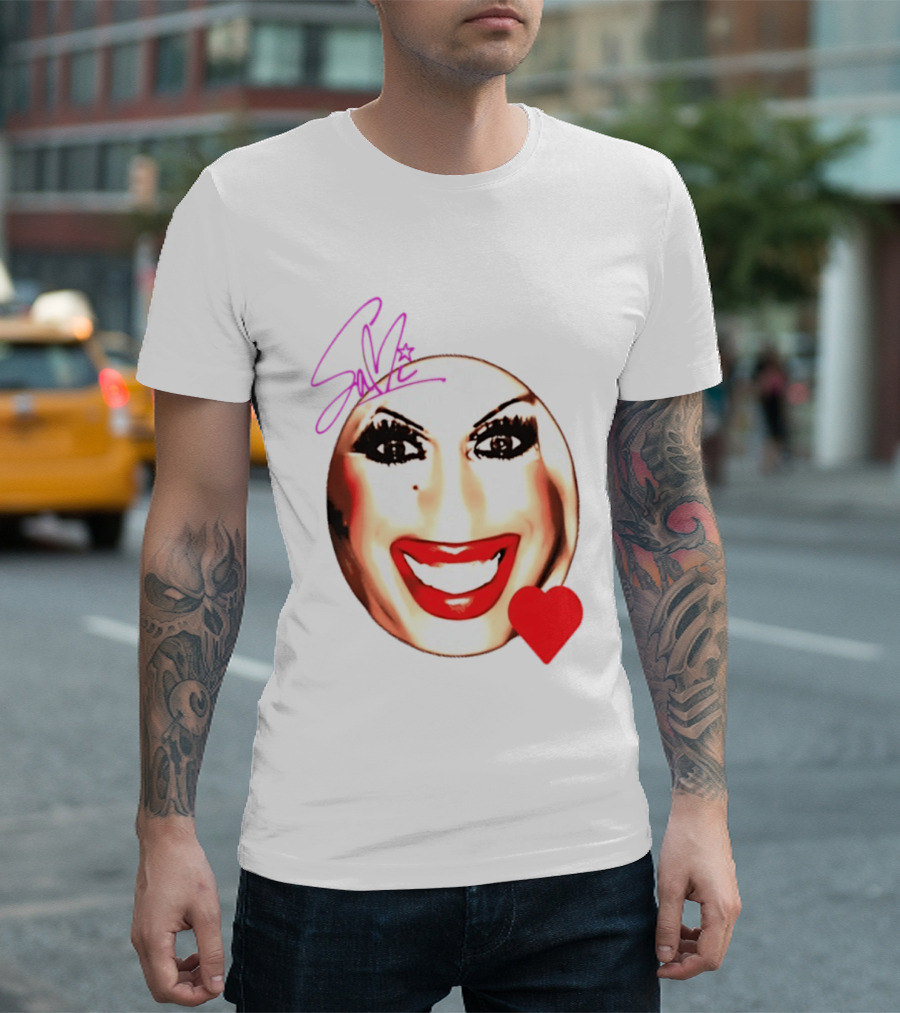 Sami Landri Big Face Heart Signature Red Lips T-Shirt