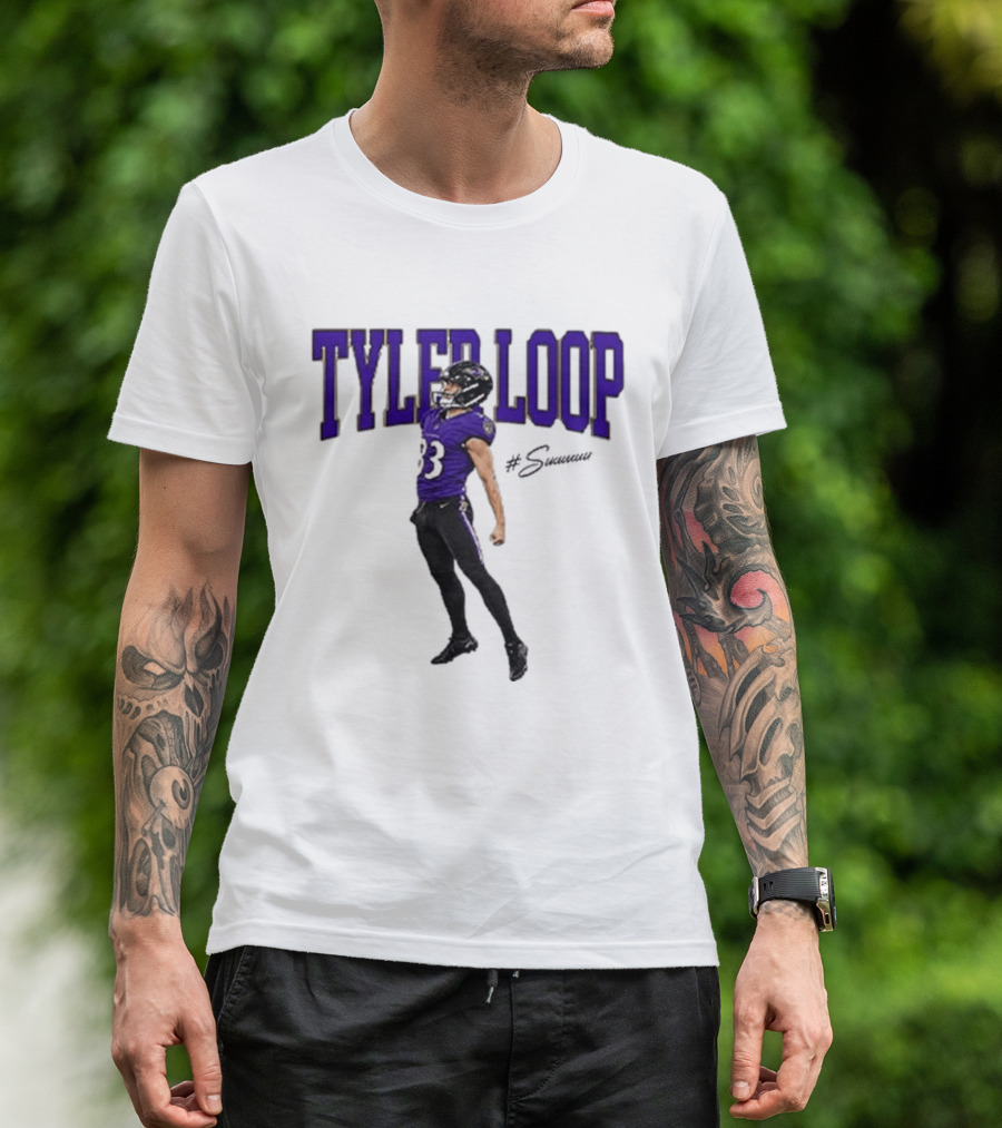 Tyler Loop Baltimore Football Player Celebration T-Shirt