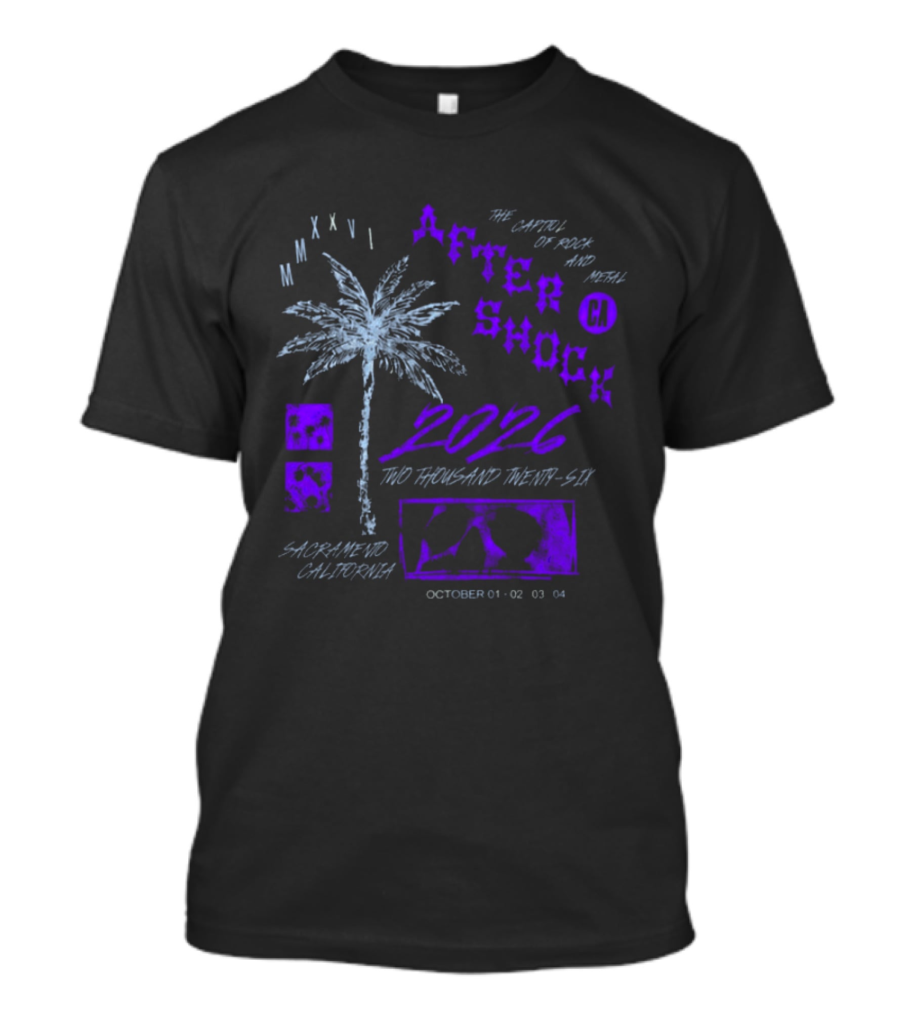 Aftershock Festival 2026 Sacramento California The Capitol Of Rock And Metal October 1 2 3 4 MMXXVI Face Palm T-Shirt