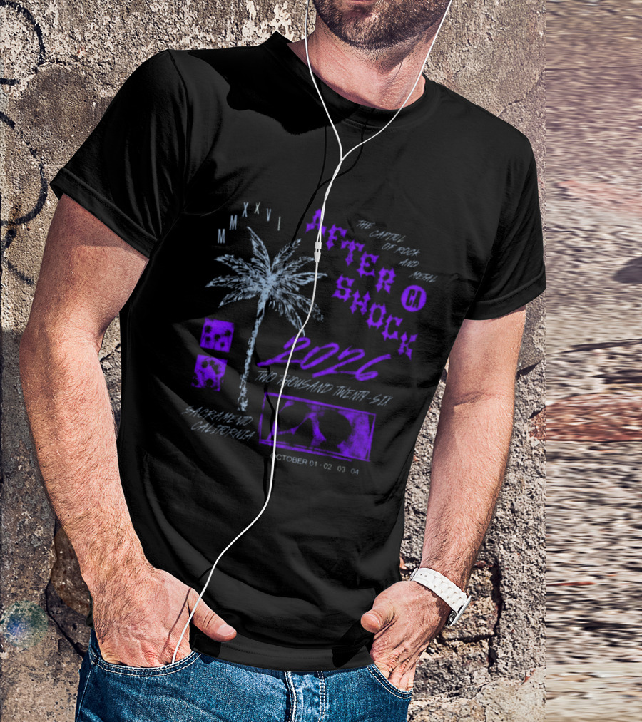 Aftershock Festival 2026 Sacramento California The Capitol Of Rock And Metal October 1 2 3 4 MMXXVI Face Palm T-Shirt