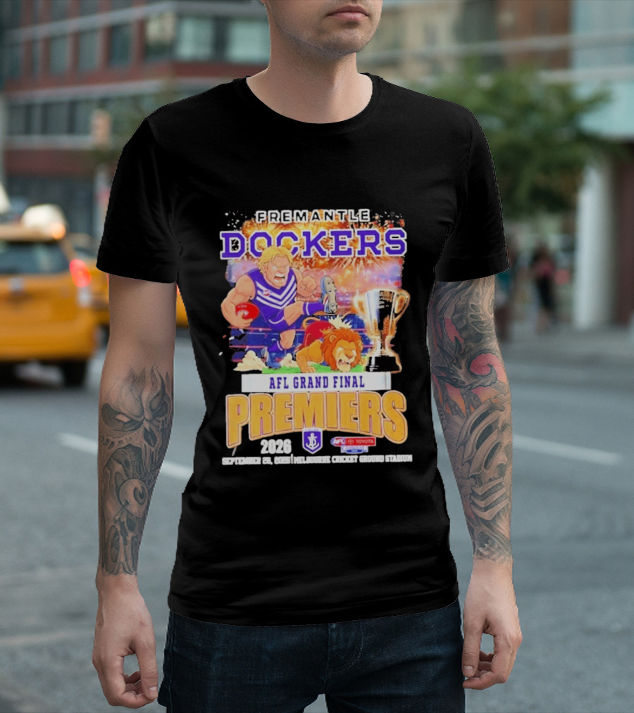 Fremantle Dockers 2026 AFL Grand Final Premiers Trophy Melbourne Cricket Ground Stadium T-Shirt