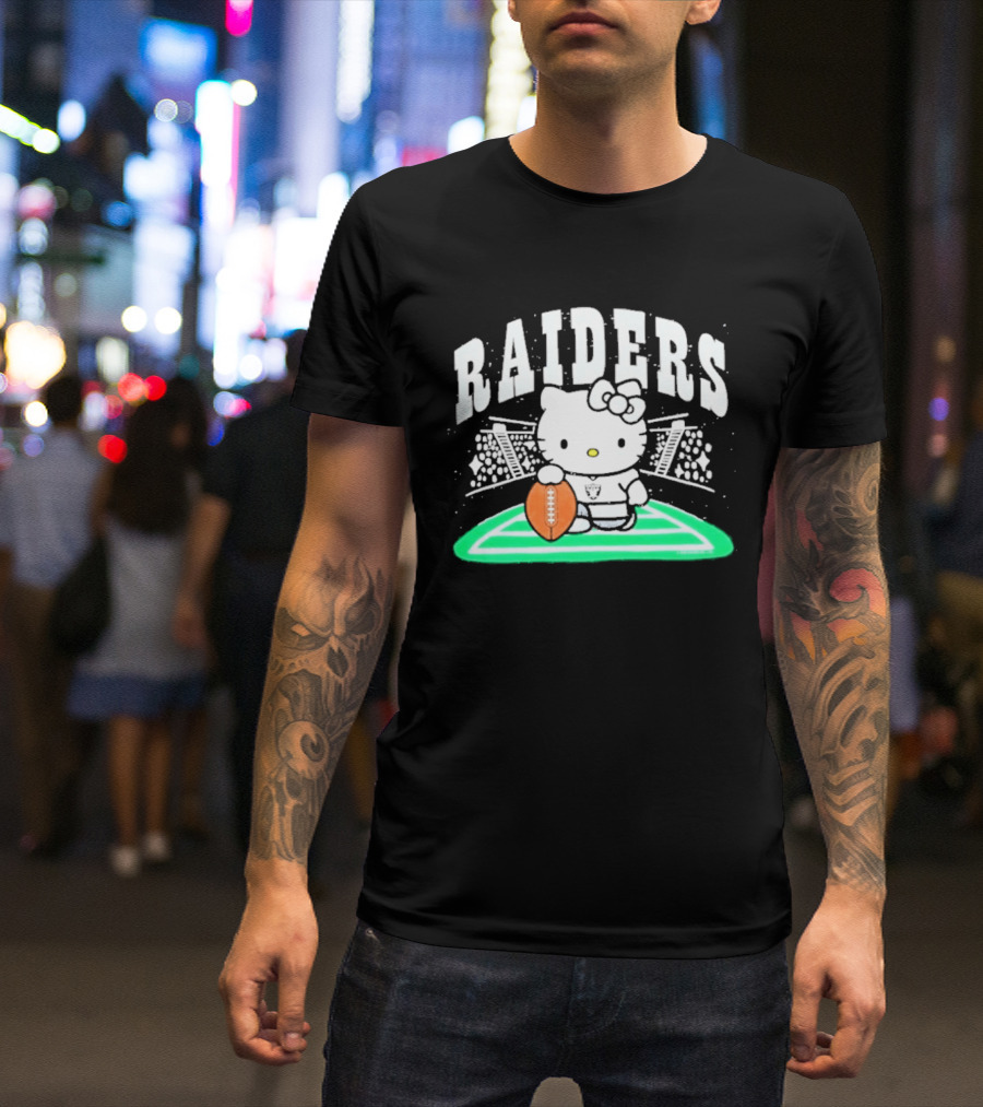 Hello Kitty Raiders Football Stadium Cartoon Collaboration T-Shirt