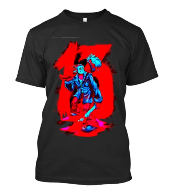 Jason Voorhees Friday The 13th Horror Movie Halloween Scary Mask Red T-Shirt