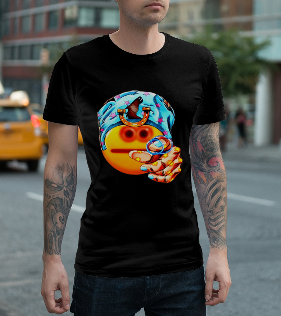 Johnny Joestar Emoji Icon With Star And Horse T-Shirt