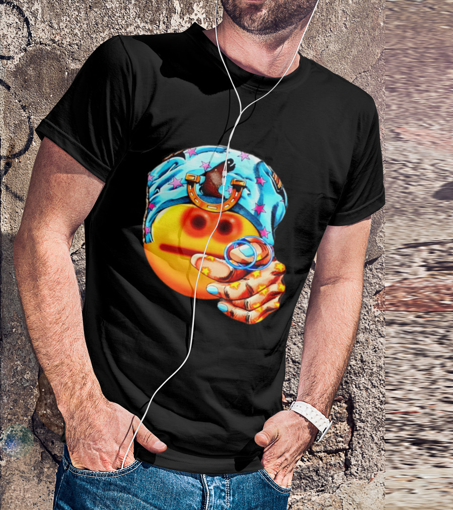 Johnny Joestar Emoji Icon With Star And Horse T-Shirt