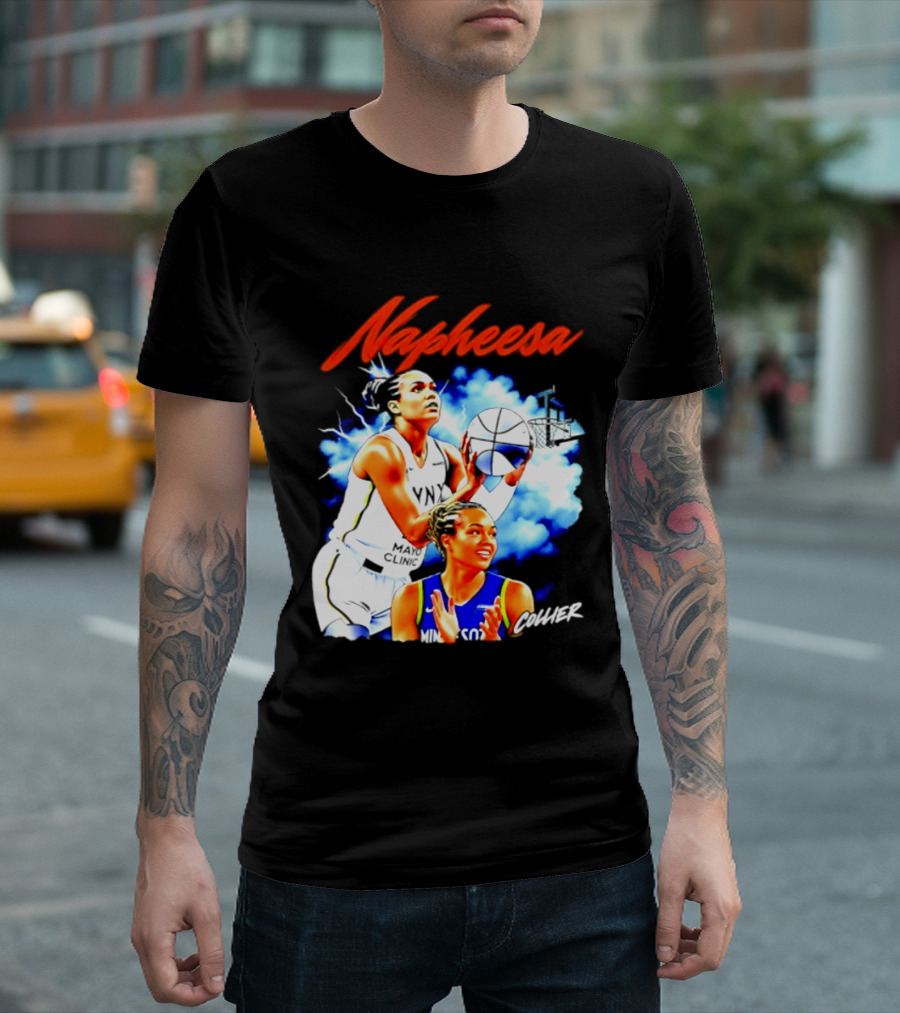 Napheesa Collier Minnesota Lynx Basketball Player In Action T-Shirt