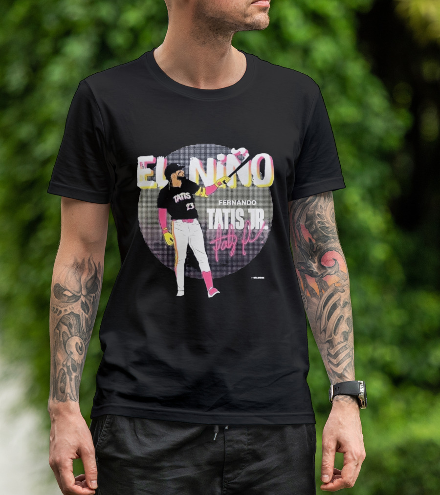 Padres Fernando Tatis Jr El Niño 23 Pink Bat Baseball T-Shirt