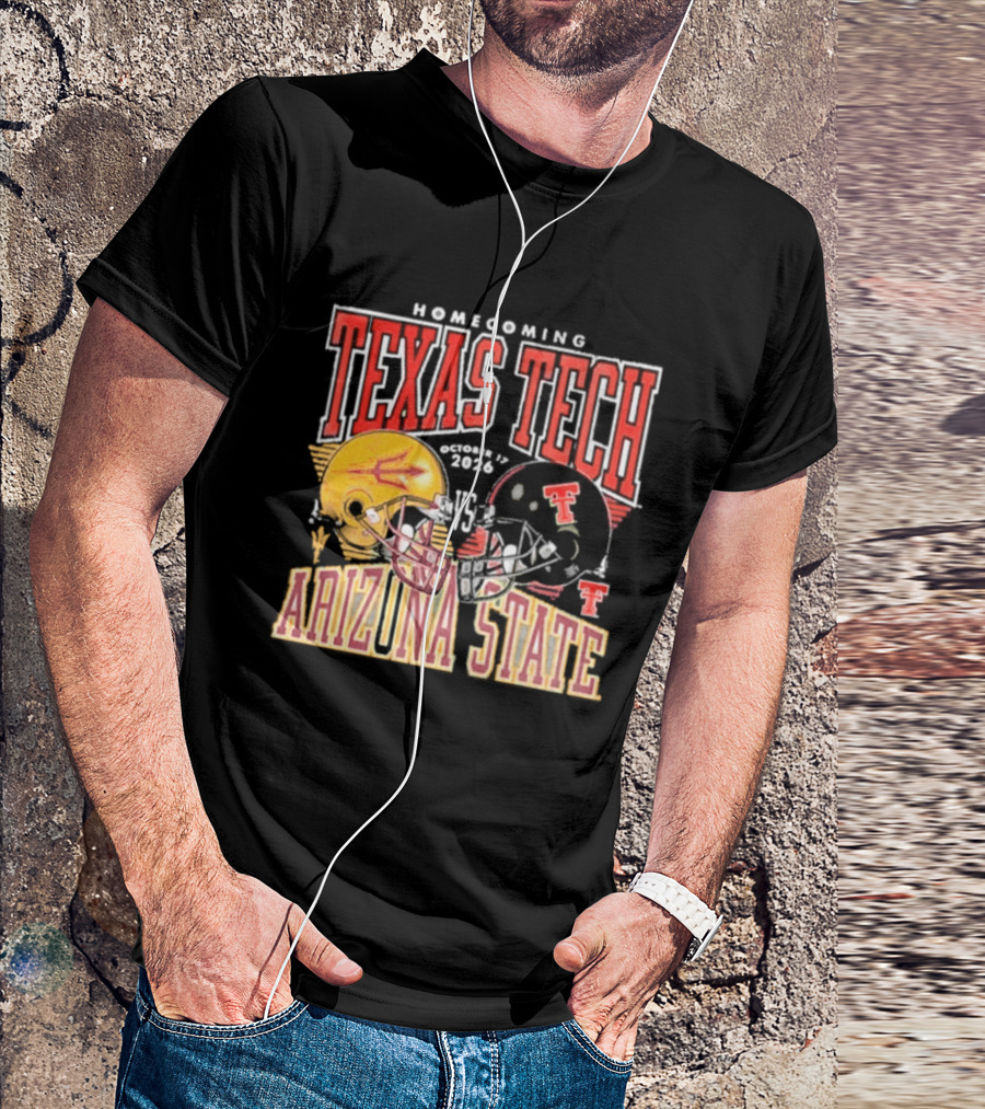 Texas Tech Vs Arizona State Homecoming Football 2026 Helmet Showdown T-Shirt
