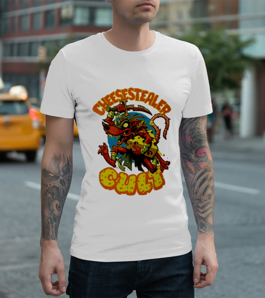 Cheesestealer Cult Rat With Cheese Halloween Fantasy T-Shirt