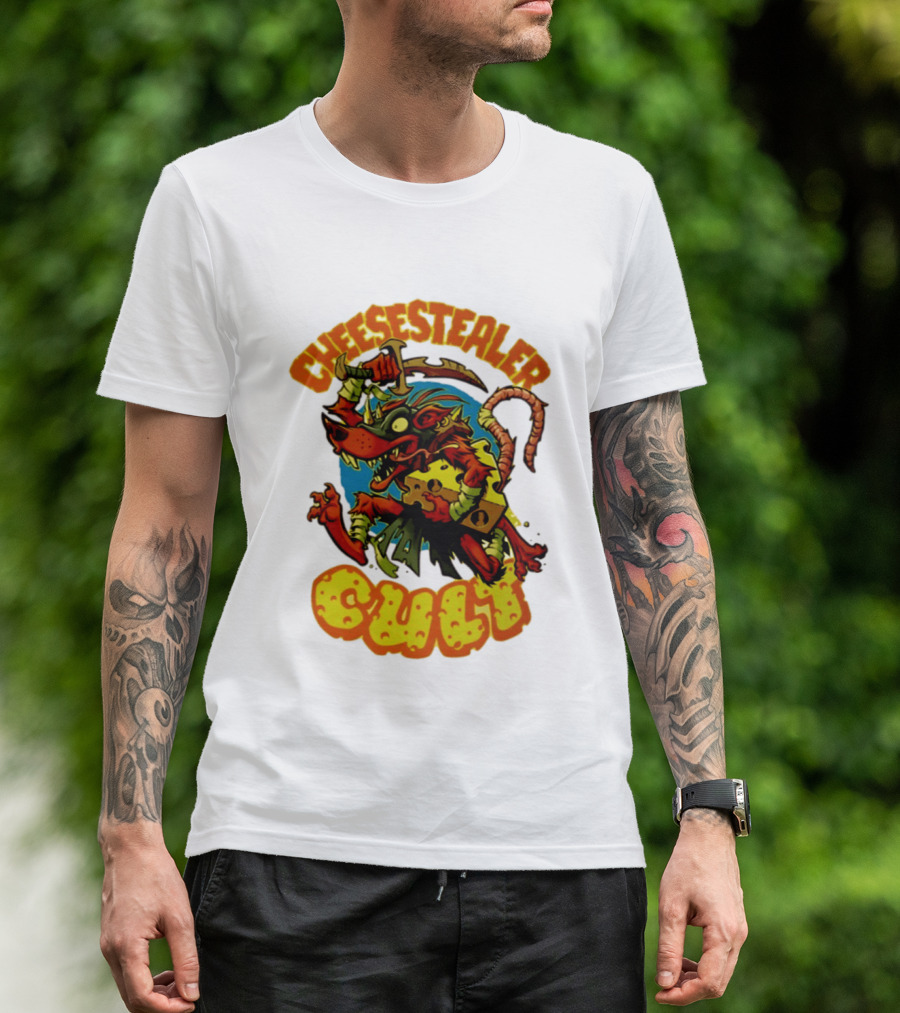 Cheesestealer Cult Rat With Cheese Halloween Fantasy T-Shirt