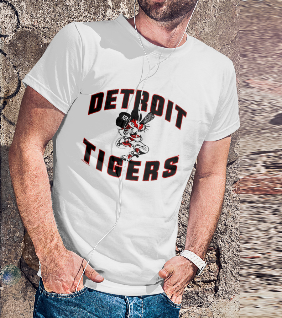 Detroit Tigers Cartoon Paws Vintage Baseball Fan Merchandise T-Shirt