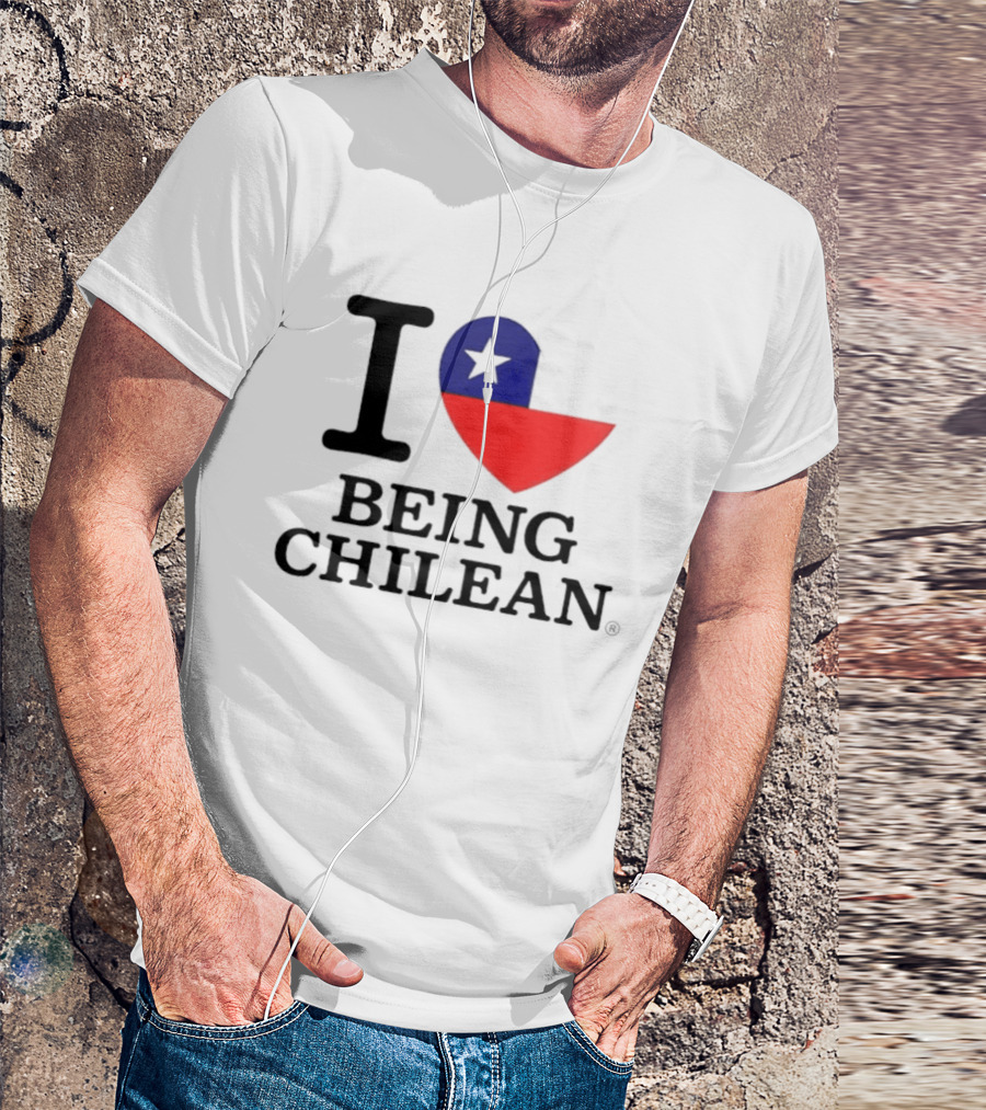 I Love Being Chilean Heart Flag T-Shirt