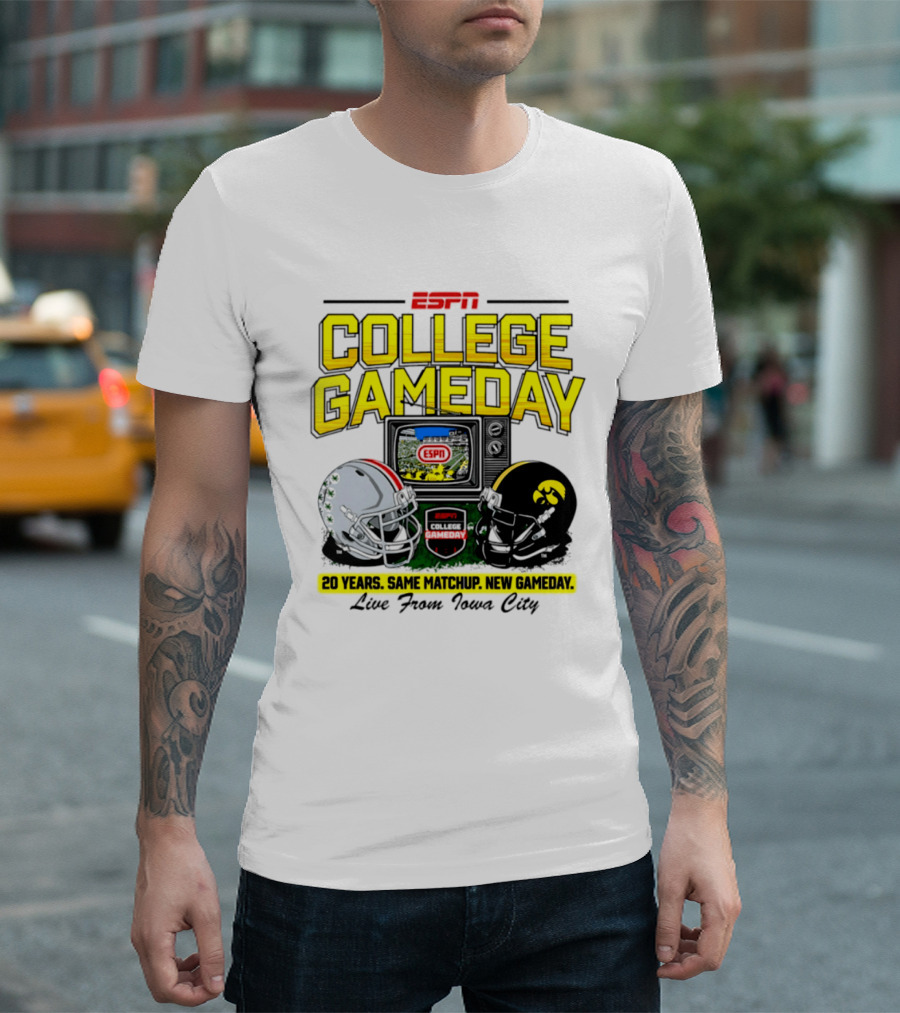 ESPN College GameDay 2026 Iowa Hawkeyes Vs Ohio State Buckeyes 20 Years Same Matchup Iowa City T-Shirt