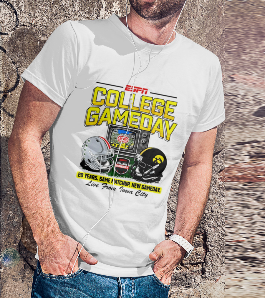 ESPN College GameDay 2026 Iowa Hawkeyes Vs Ohio State Buckeyes 20 Years Same Matchup Iowa City T-Shirt
