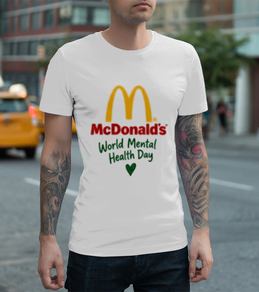 McDonald's World Mental Health Day Green Ribbon Awareness T-Shirt