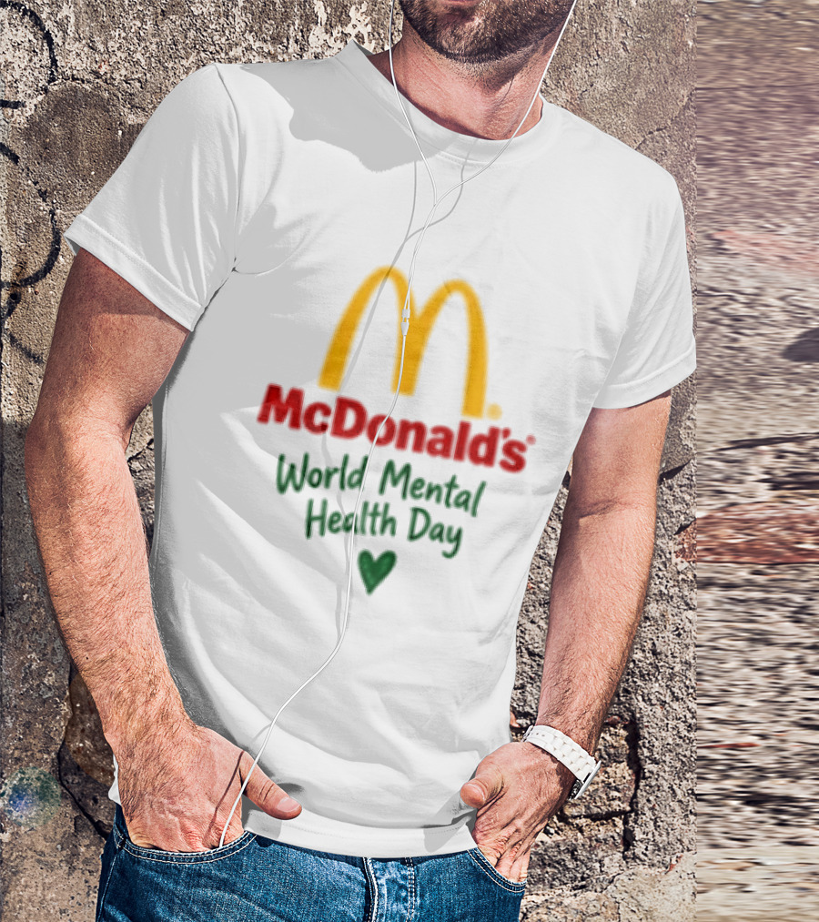 McDonald's World Mental Health Day Green Ribbon Awareness T-Shirt