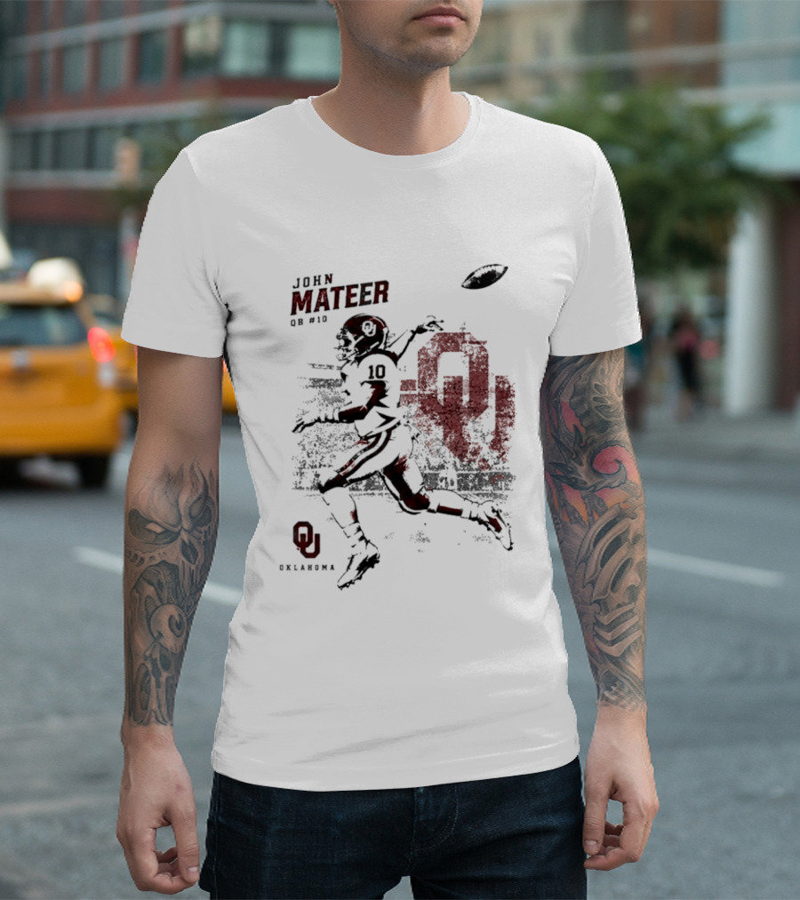 Oklahoma Sooners Football John Mateer QB 10 NCAA 2026 T-Shirt