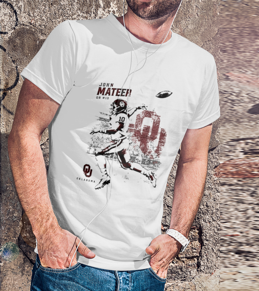 Oklahoma Sooners Football John Mateer QB 10 NCAA 2026 T-Shirt