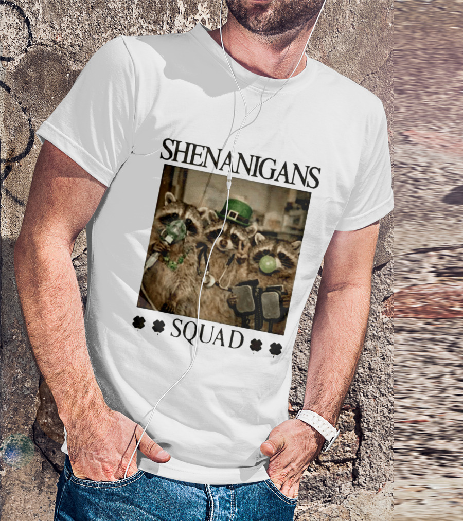 Shenanigans Squad Raccoons Funny Saint Patricks Day T-Shirt