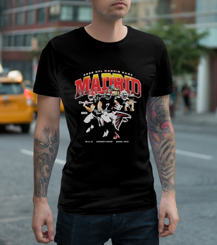 2026 NFL Madrid Games Atlanta Falcons Football Madrid Villaverde Vallecas Barajas Puente De Vallecas T-Shirt