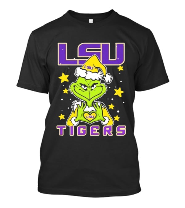 LSU Tigers Grinch Love Hands Christmas 2026 Football Holiday T-Shirt