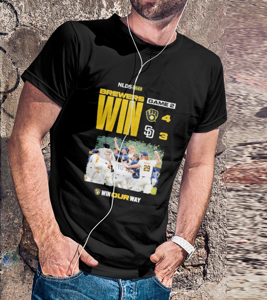 NLDS 2026 Brewers Win Game 2 Win Our Way 4 3 Victory Celebration T-Shirt